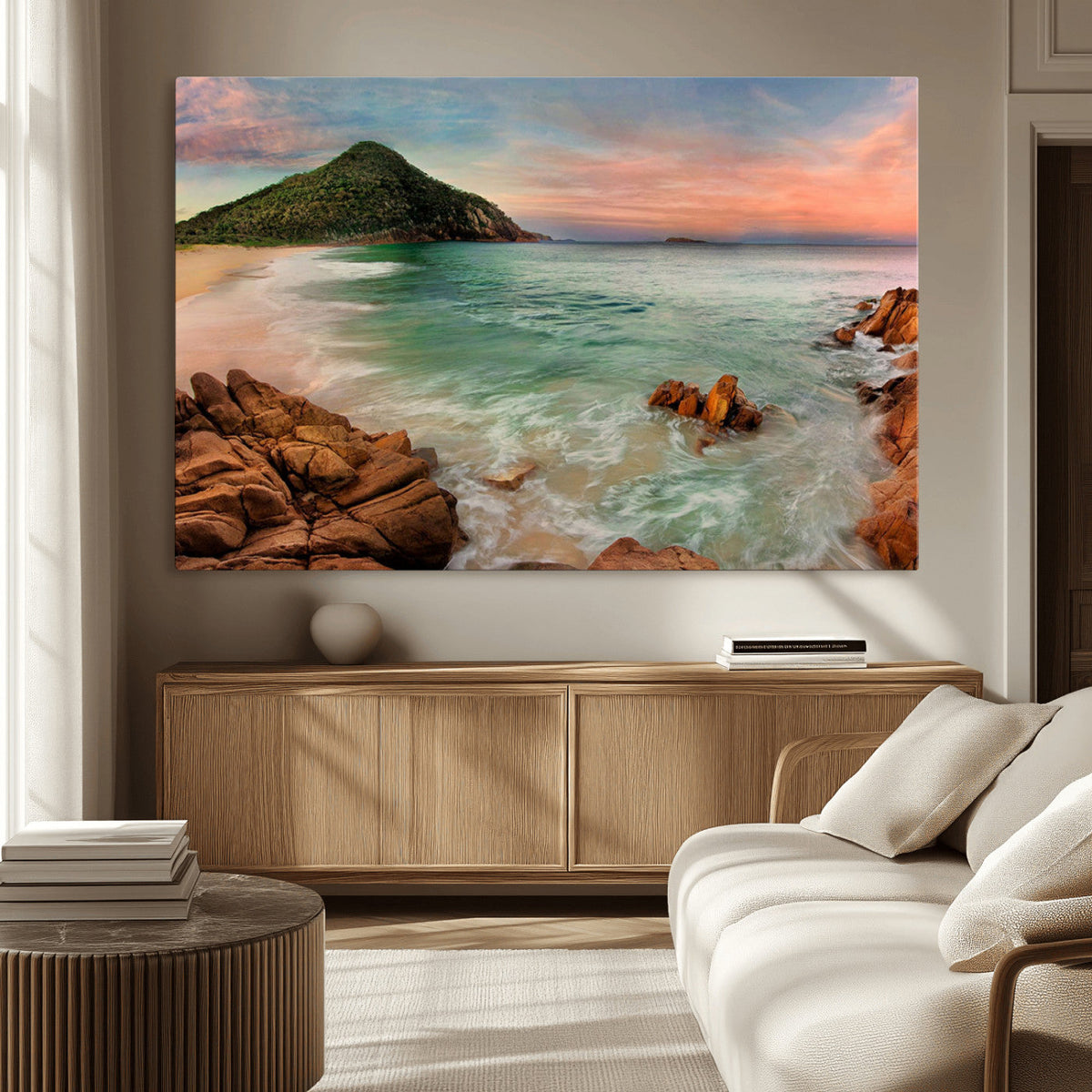 Coastal Landscape Wall Art Canvas Print – Rocky Shore and