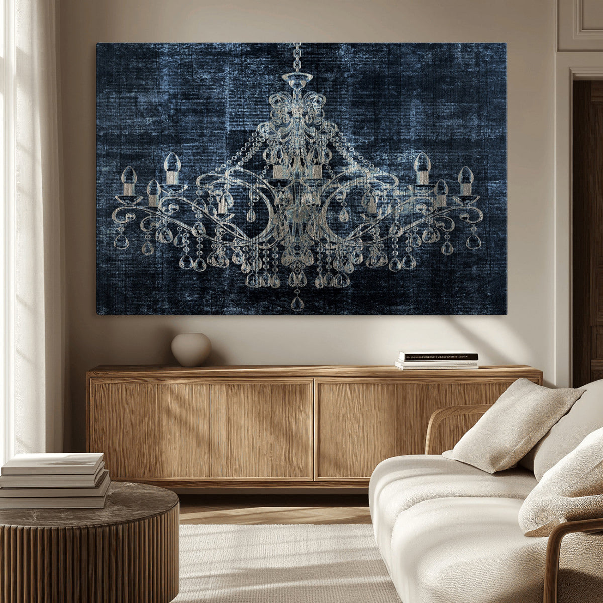 Dark Chandelier Wall Art Canvas Print