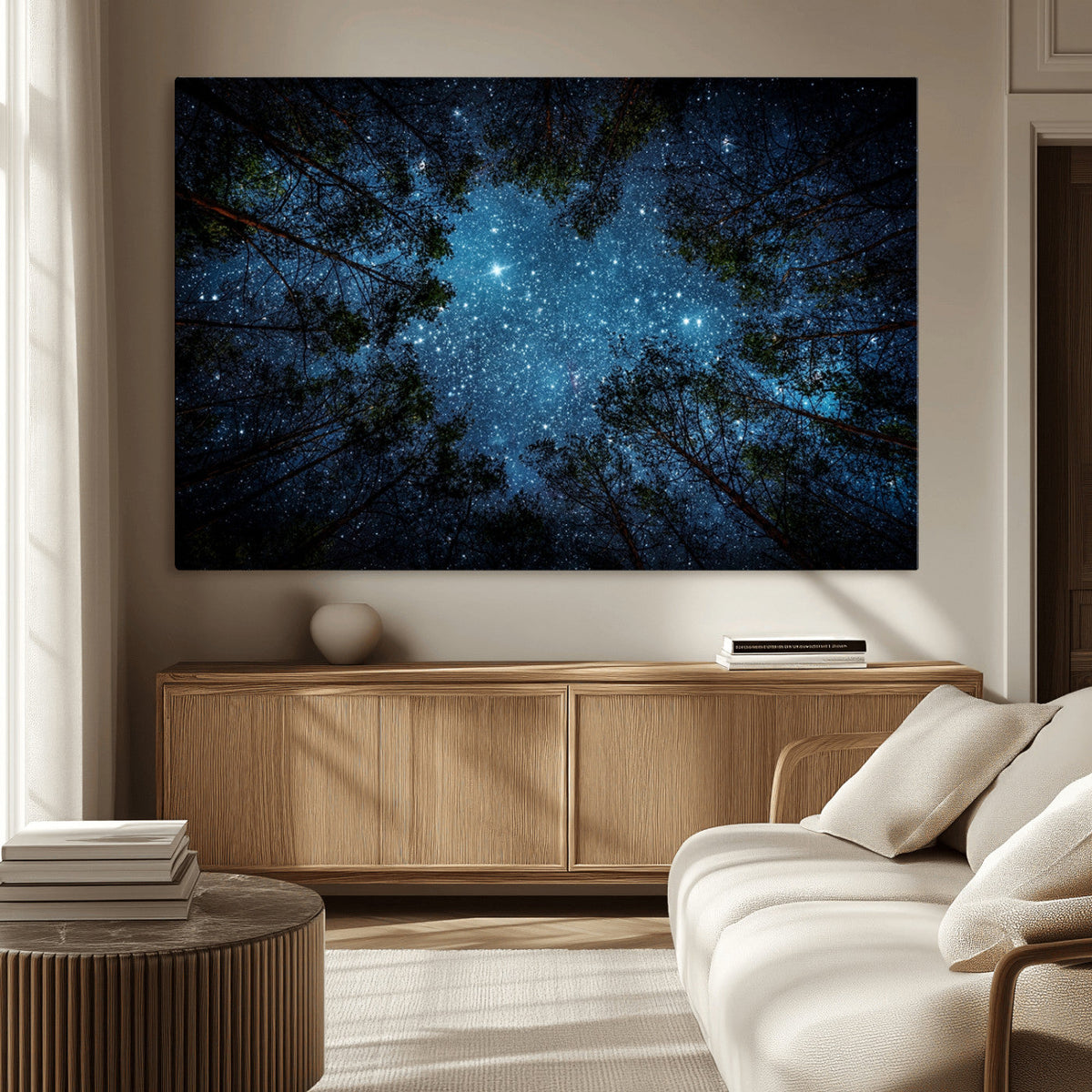 Forest and Stars Wall Art Canvas Print