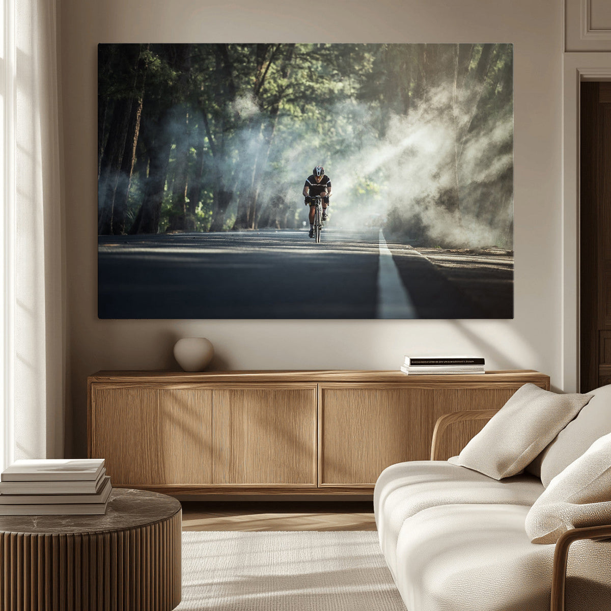 Cycling Road Bike in the Morning, Cycling Road Bike Canvas