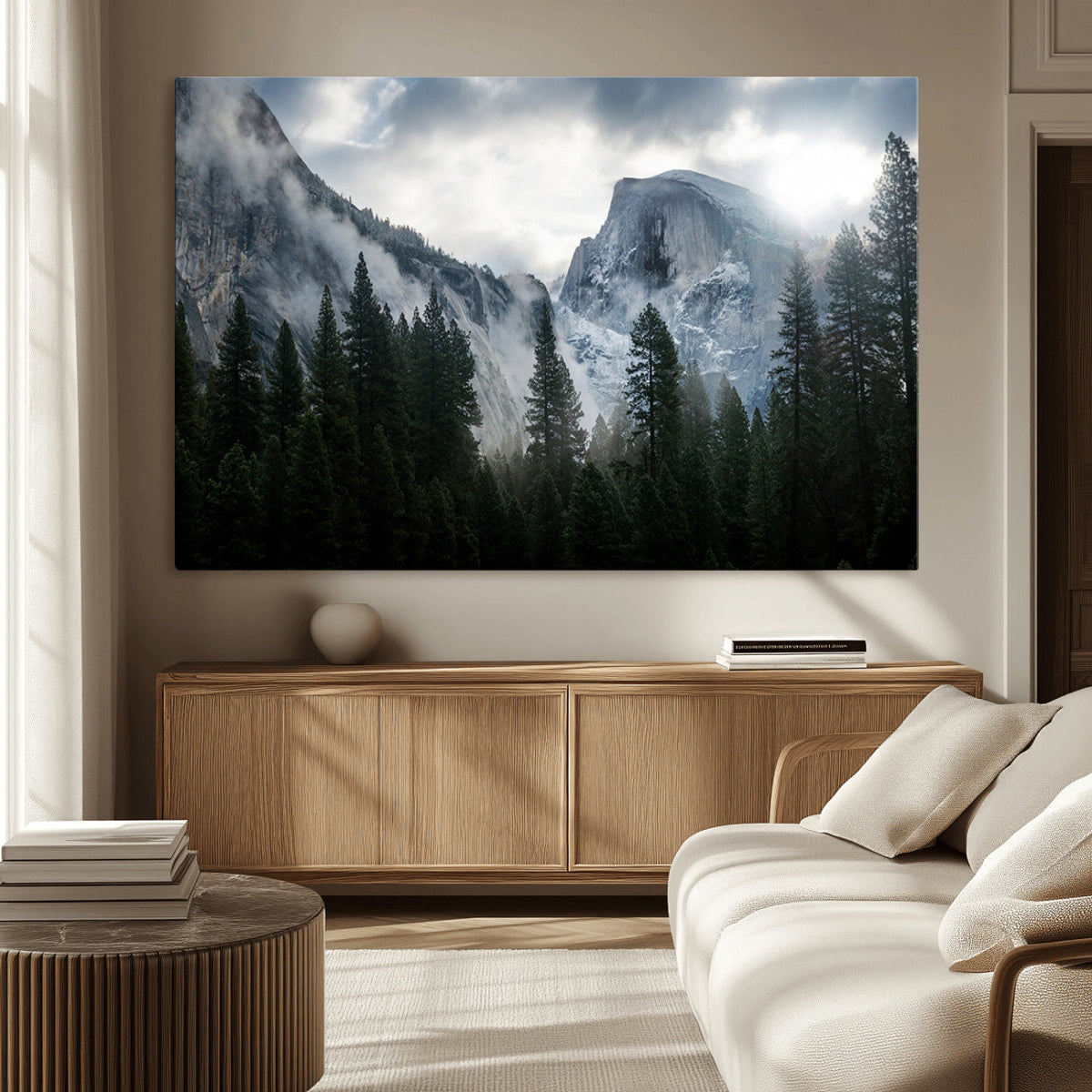Yosemite National Park El Capitan Foggy Mountain Wall Art |