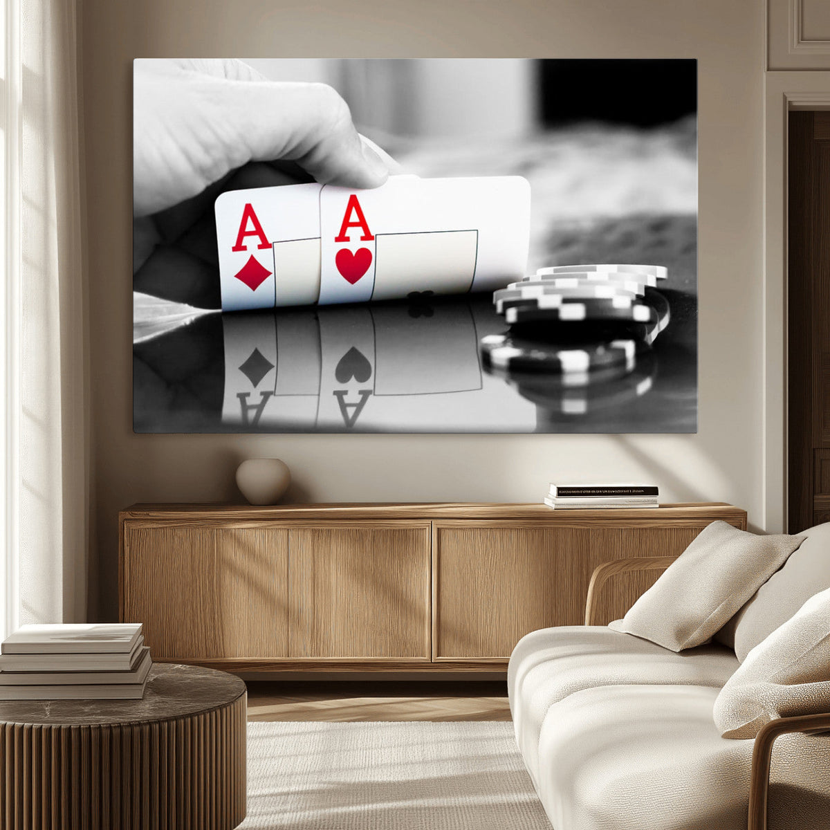 Aces Poker Art Poker Game Wall Art Canvas Print