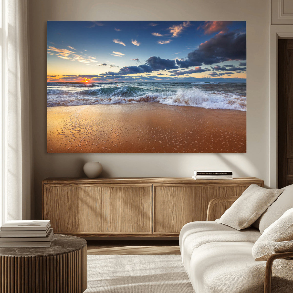 Beach Canvas Wall Art - Coastal Seascape Print for Living