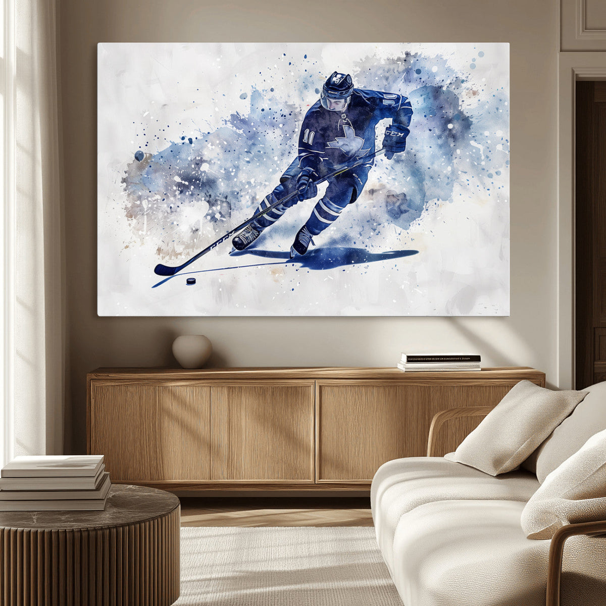 Hockey Player Wall Art Canvas Print - Sports-Inspired