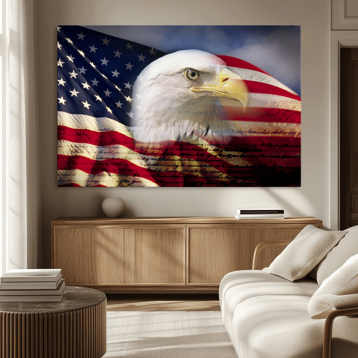 American Flag Eagle Symbol Wall Art, American Flag Eagle