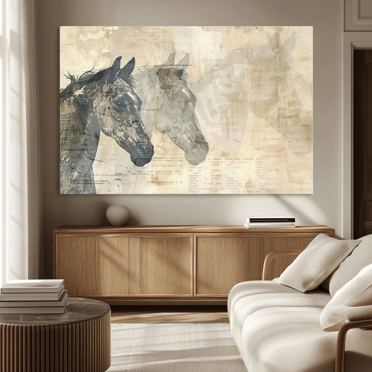 Abstract Horse Canvas Print | Modern Farmhouse Wall Art |