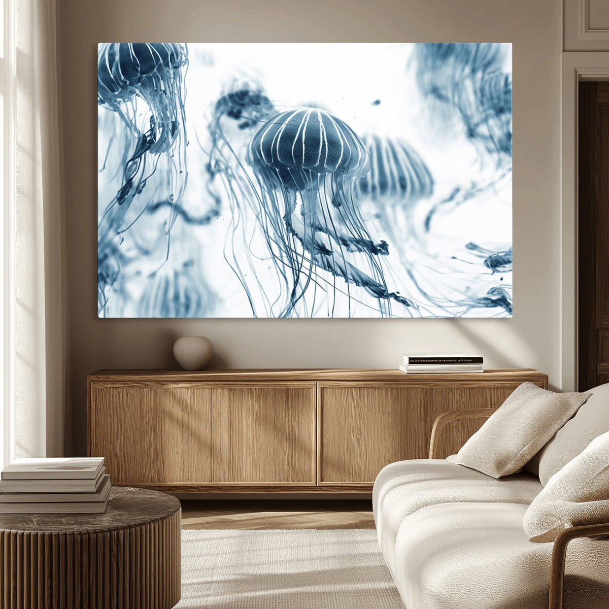 Abstract Jellyfish Canvas Print Wall Art