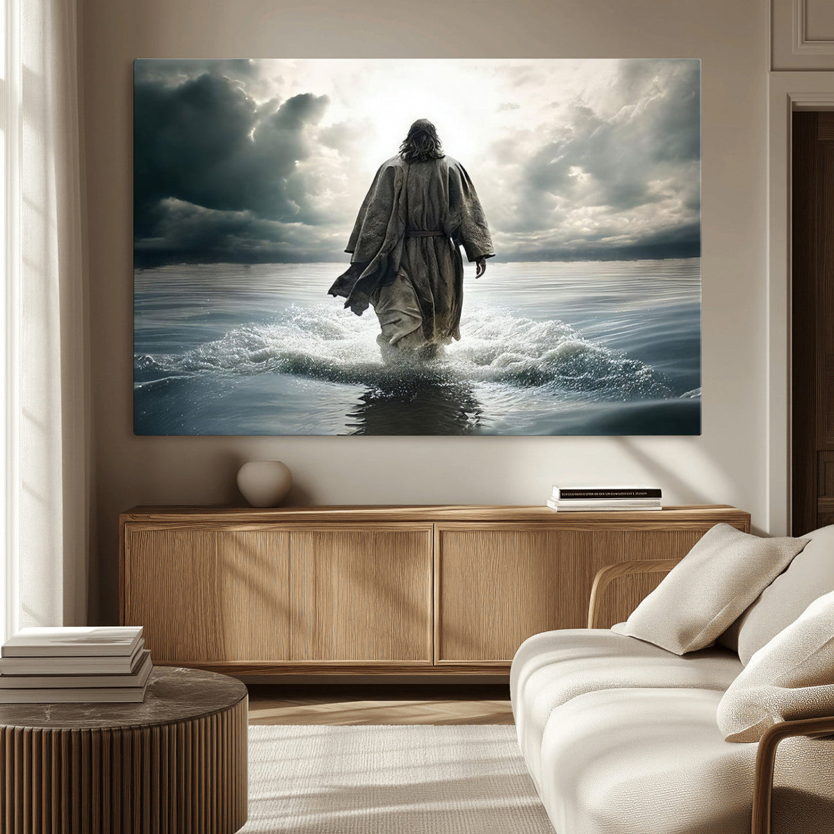 Jesus Walking on Water Wall Art | Canvas Print | Ready to