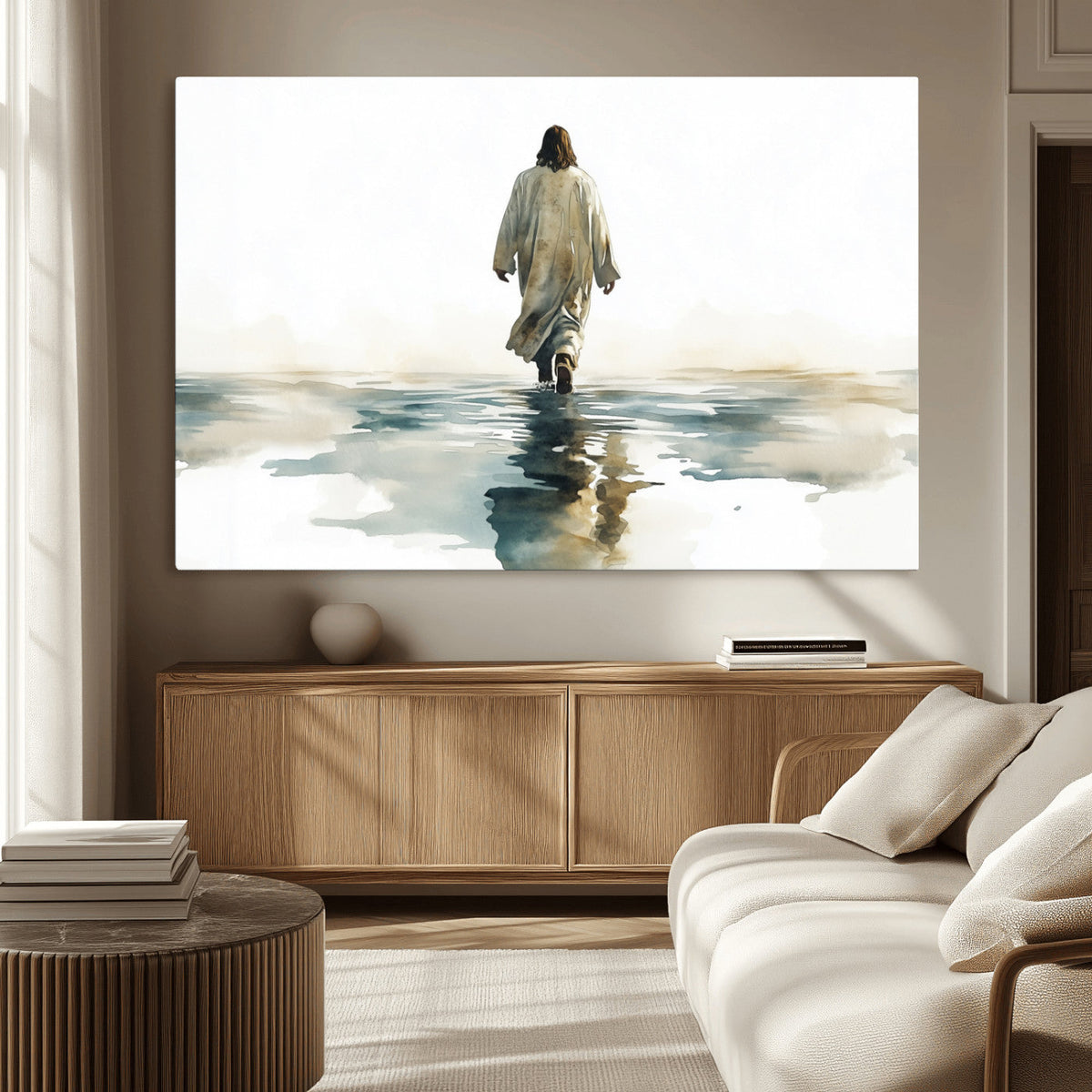 Abstract Jesus Wall Art Canvas Print, Christian Wall Art,