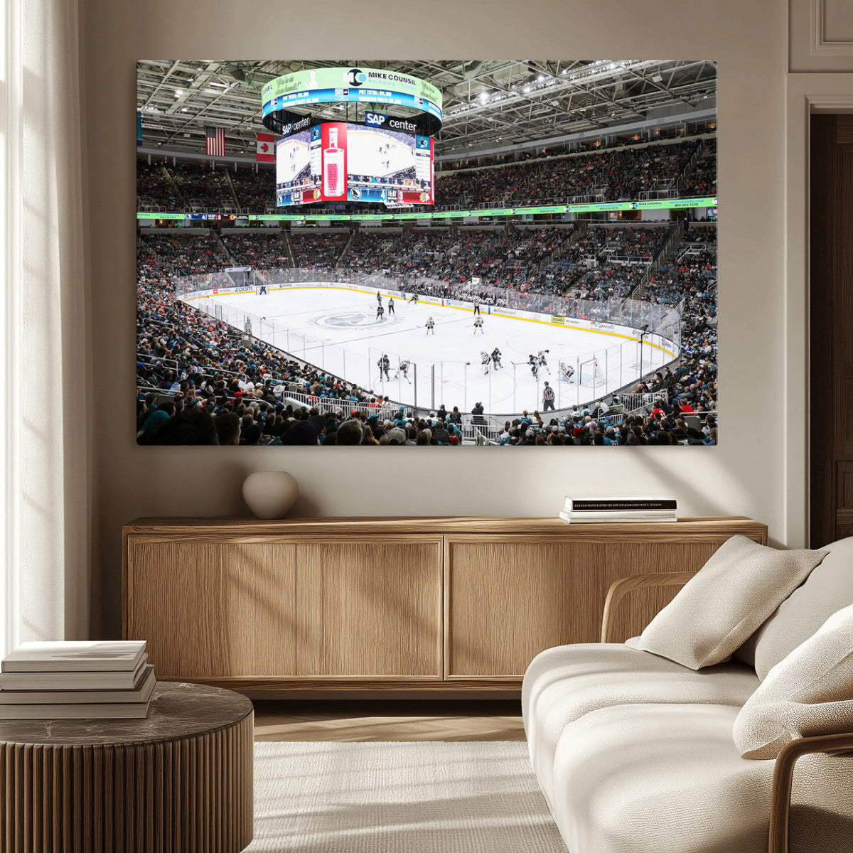Sharks Arena Blackhawks Sharks Ice Hockey Stadium Wall Art