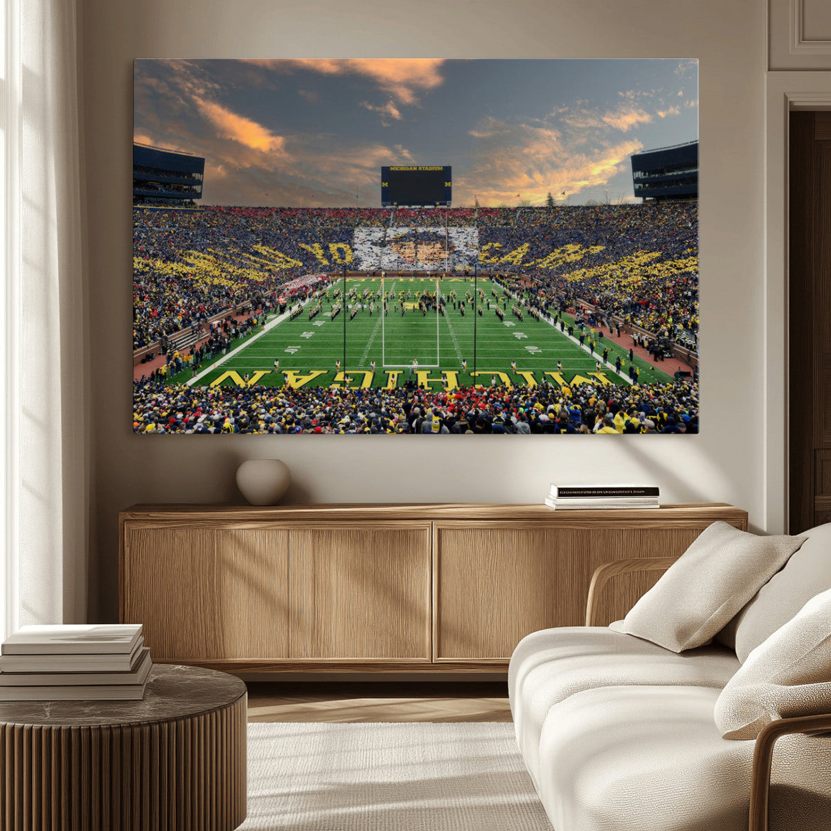University of Michigan Wolverines Print Canvas, Football