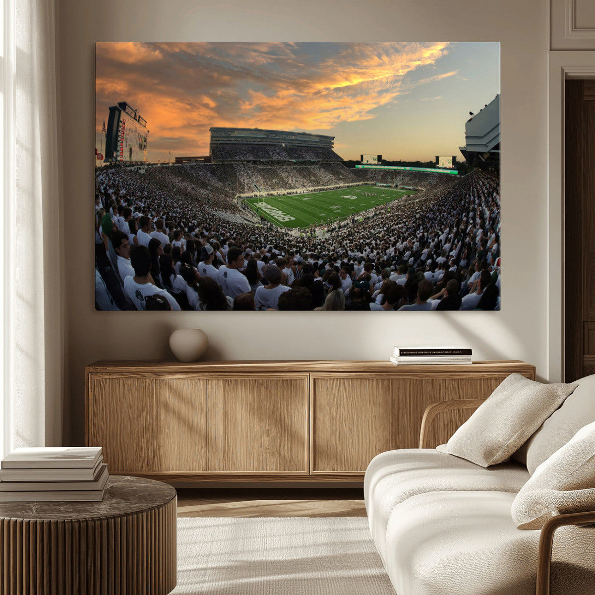 Michigan State Spartans Football Team Print - East Lansing