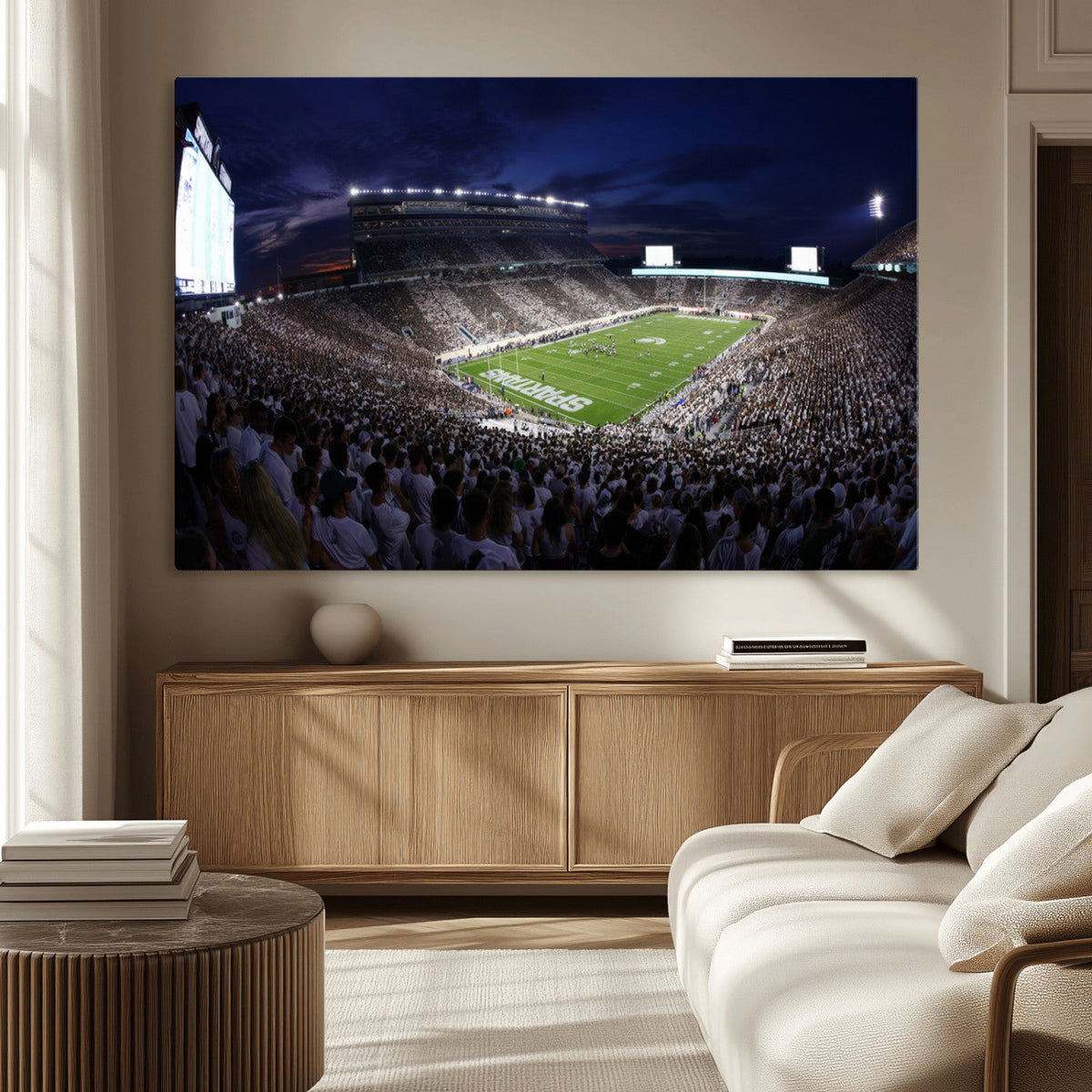 Michigan State Spartans Canvas, Framed Football Team Print -