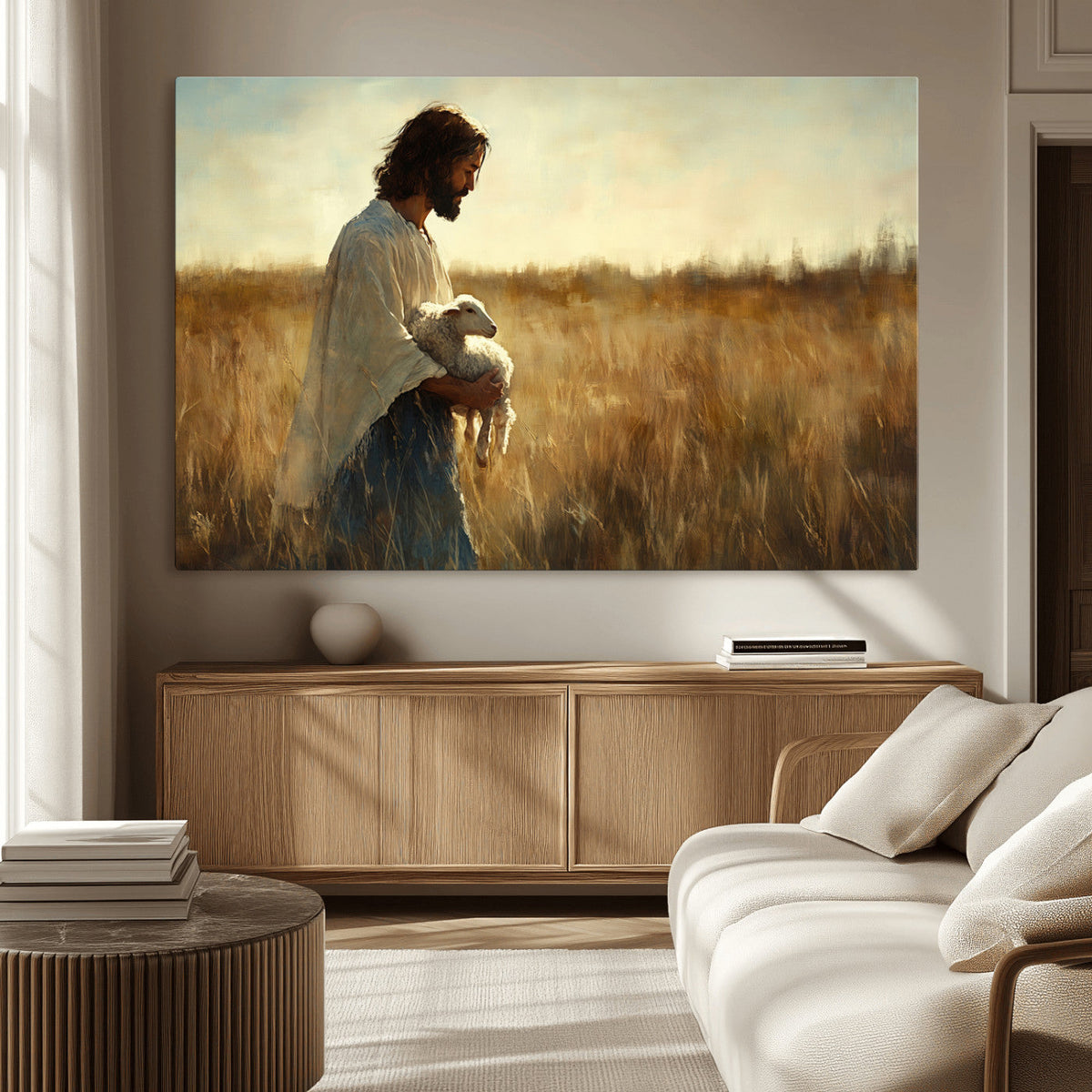 Jesus the Good Shepherd Wall Art Canvas Print -
