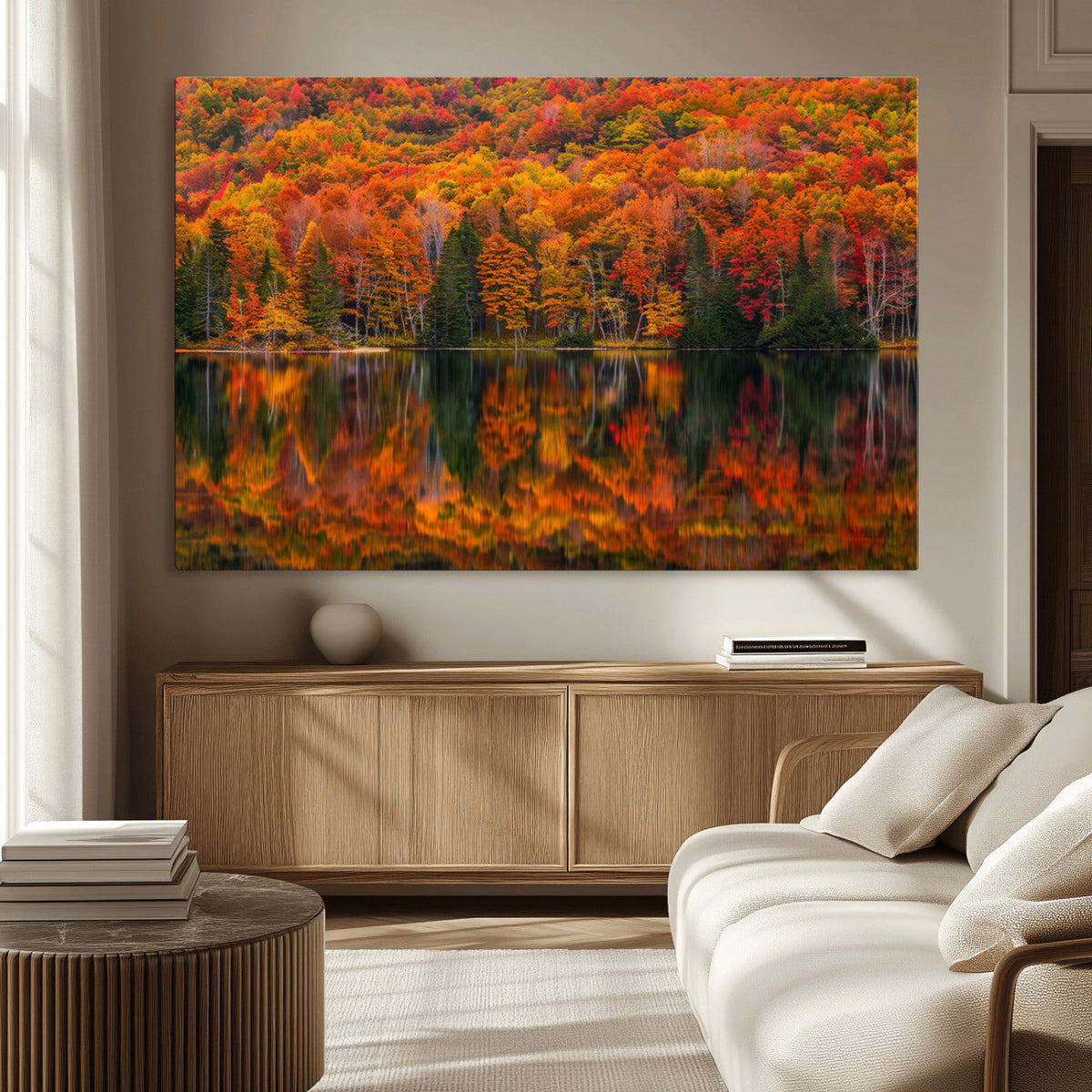 Fall Foliage Wall Art - Autumn Reflection Canvas Print,