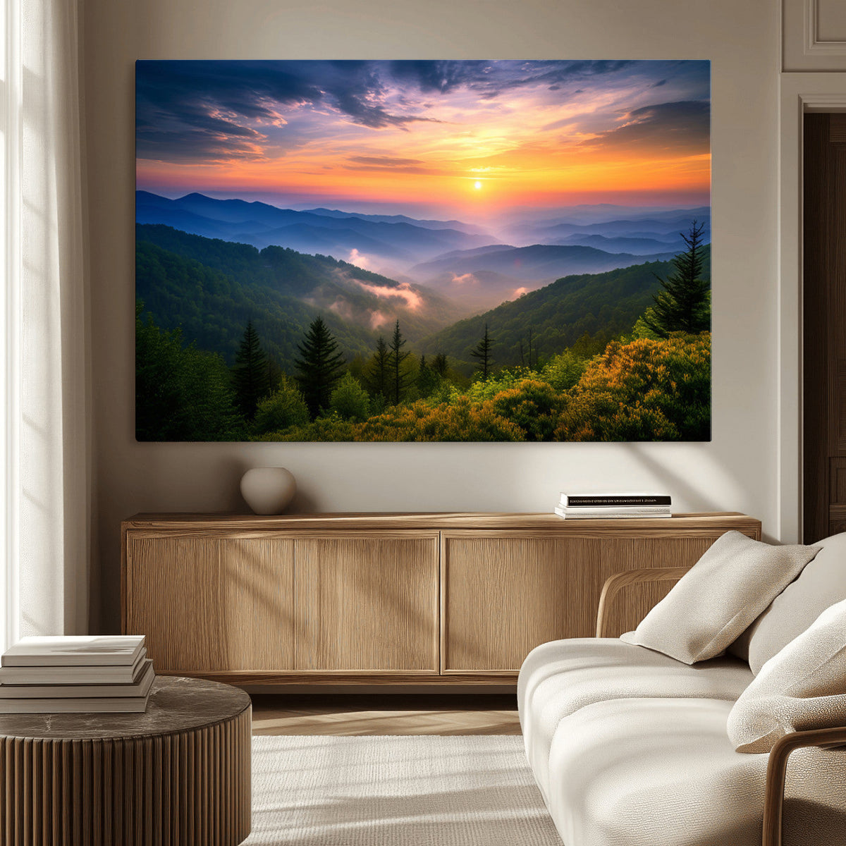 Majestic Mountain Sunrise Print | Landscape Wall Art |