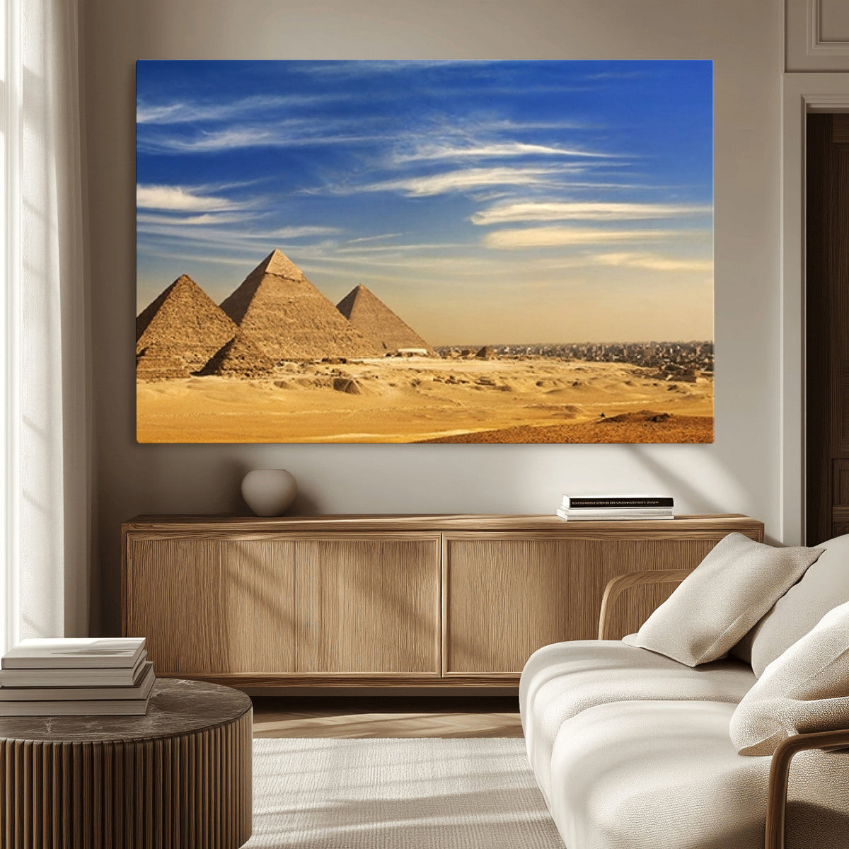 Majestic Ancient Wonders Wall Art Canvas Print – Golden