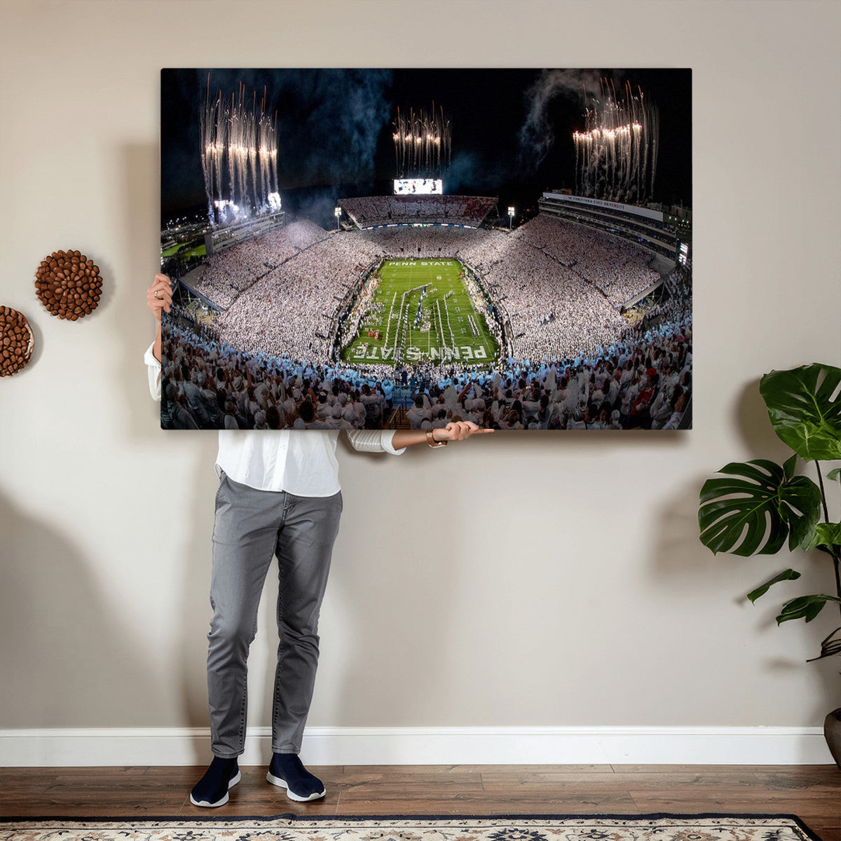 Penn State Football Wall Art Canvas Print – Framed Stadium