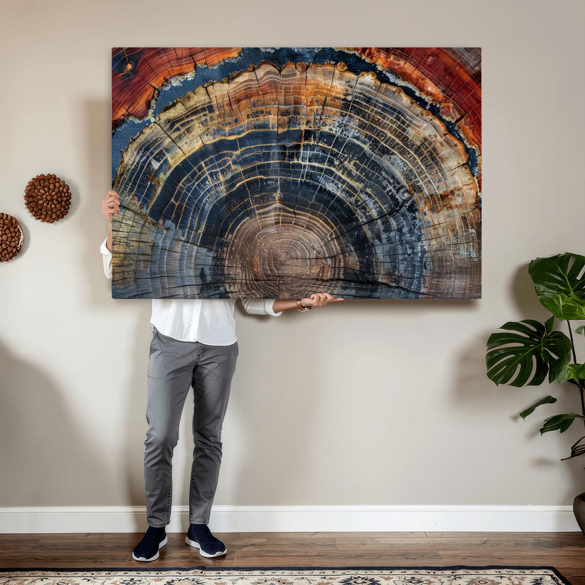 Abstract Tree Ring Wall Art Canvas Print