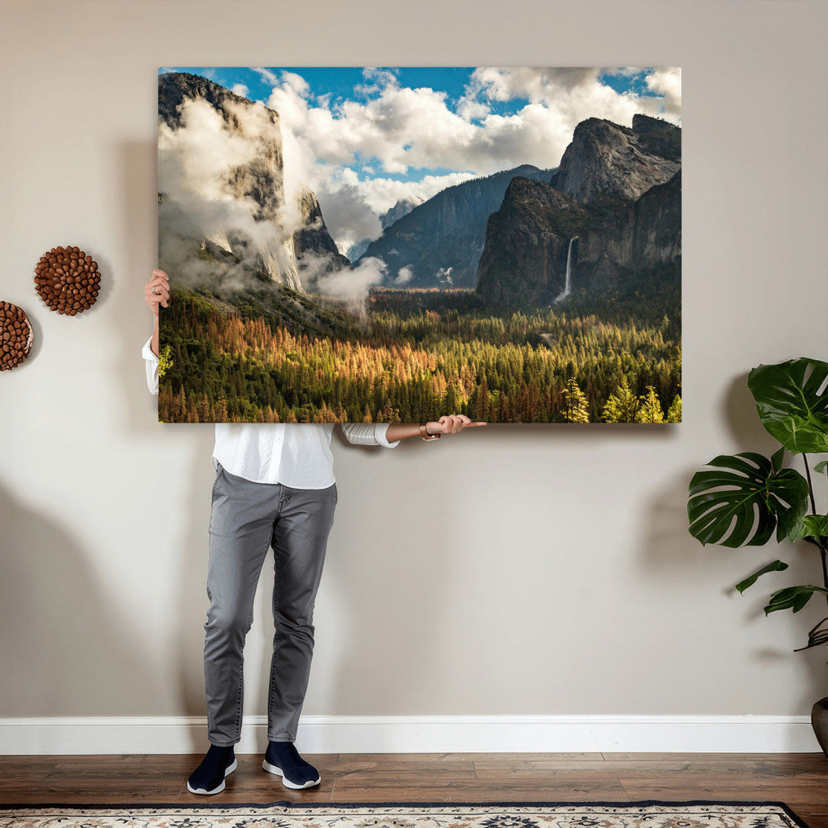 Yosemite Valley River Wall Art Canvas Print