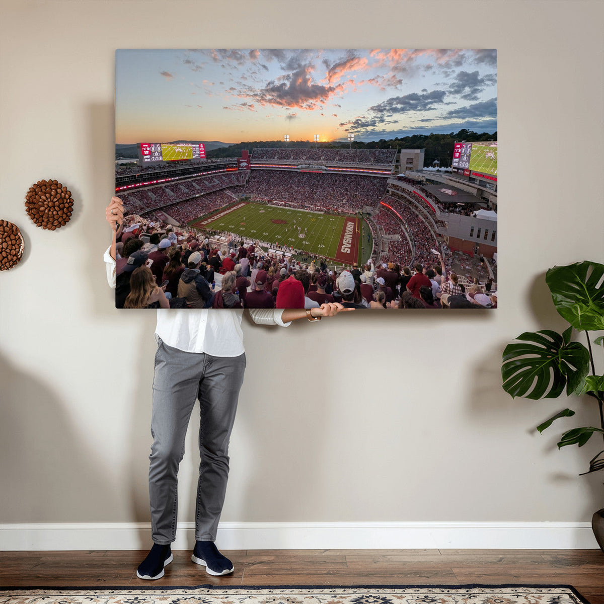 Donald W. Reynolds Razorback Stadium Wall Art Canvas Print –