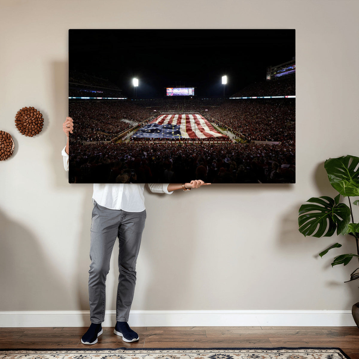 Oklahoma Memorial Stadium Wall Art Canvas Print – Oklahoma