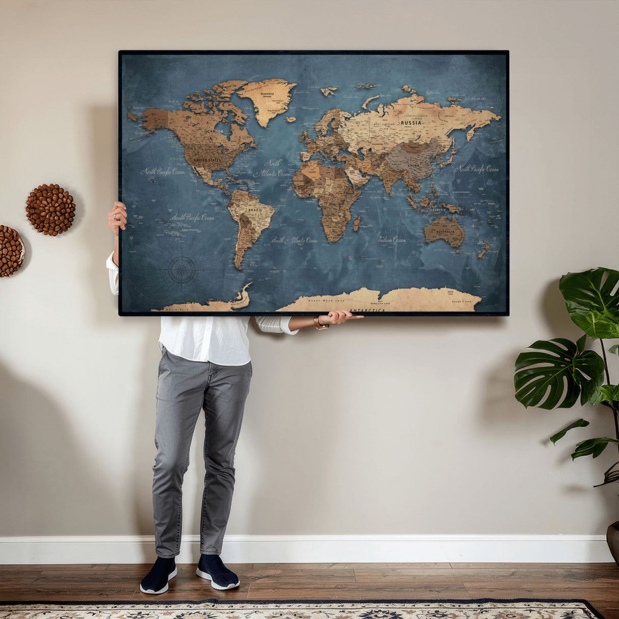 World Map Canvas Wall Art Canvas Print