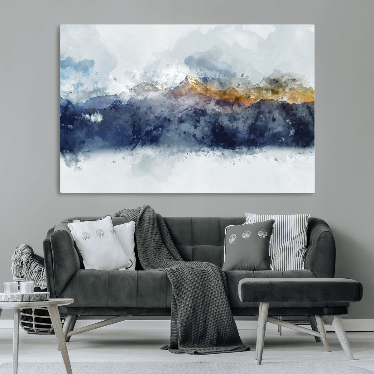 Abstract Mountain Range Art Canvas Print | 3 Panel