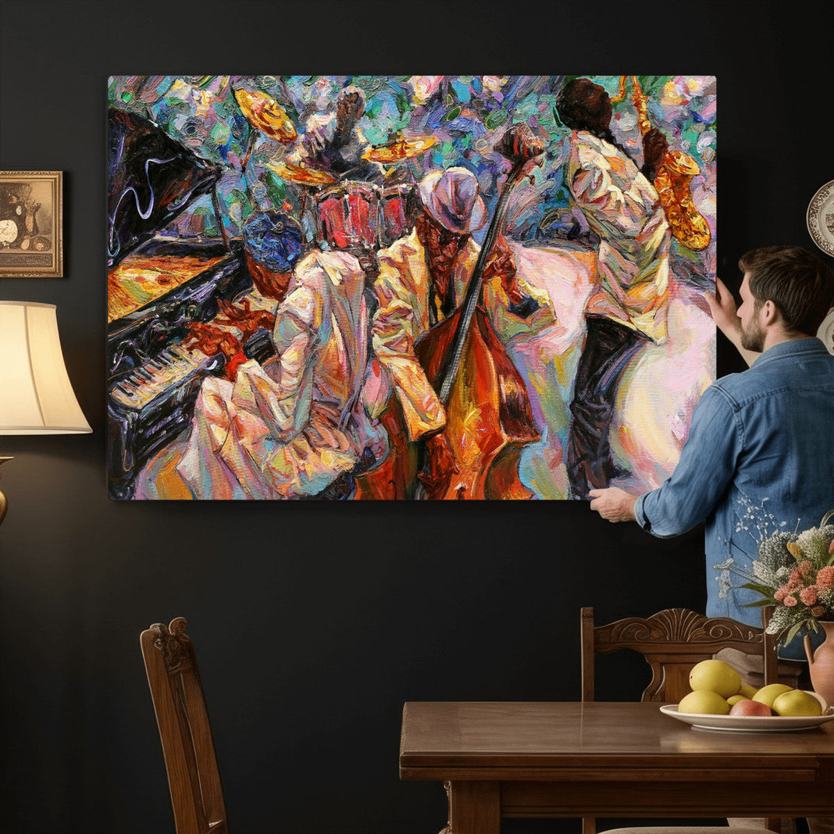 African American Jazz Art Music Abstract Wall Art Painting