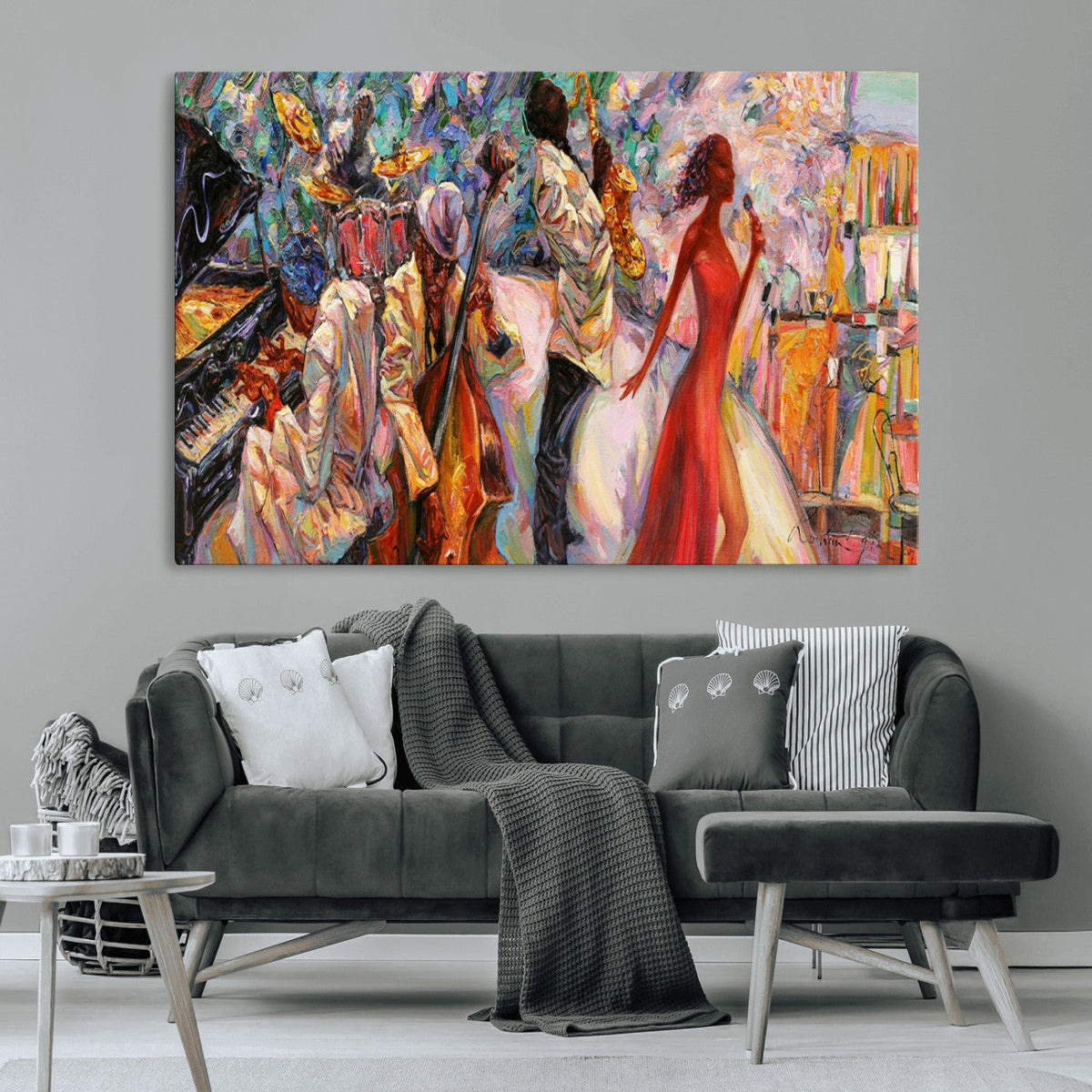 Abstract Afro American Jazz Canvas Wall Art | Music-Inspired