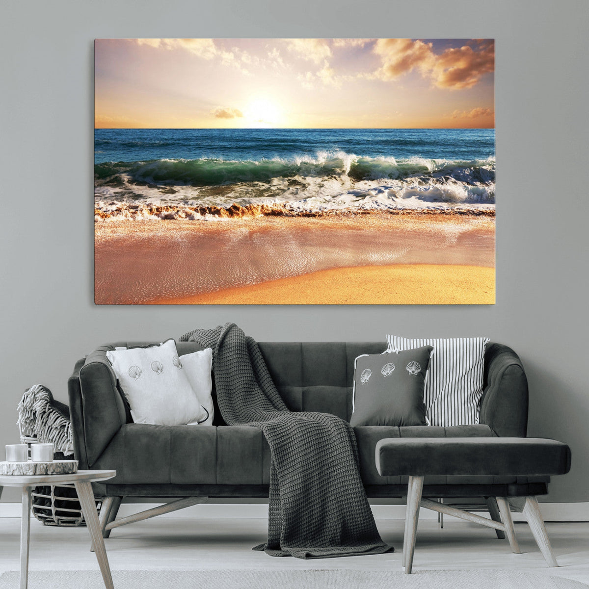 Serene Beach Path Canvas Art, Giclee Canvas Print with