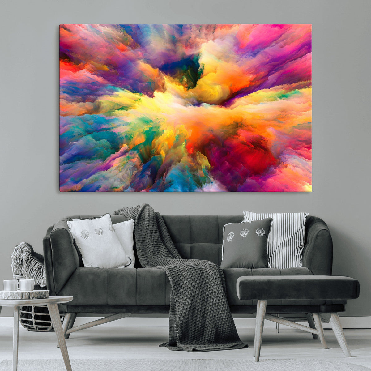 Blazing Vibrant Colors Cloud Wall Art Canvas Print