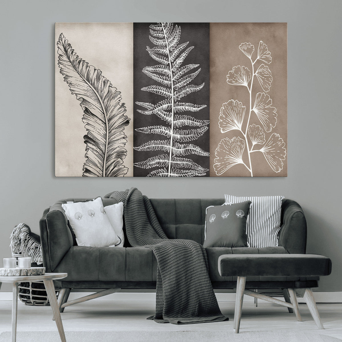 Minimalist Botanical Wall Art Canvas Print, Framed and Ready