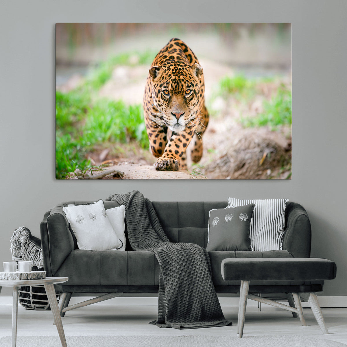 Leopard on the Prowl - Stunning Large Framed Leopard Wall