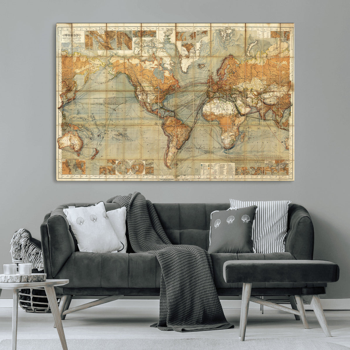Push Pin World Map Canvas Print – Travel Tracker Wall Art