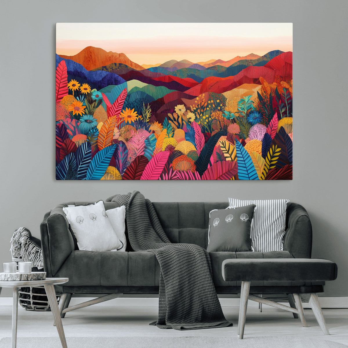 YAYOI KUSAMA Abstract Print - Landscape Canvas Wall Art