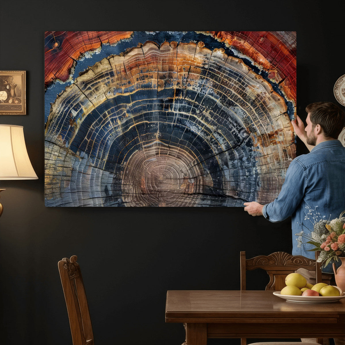 Abstract Tree Ring Wall Art Canvas Print