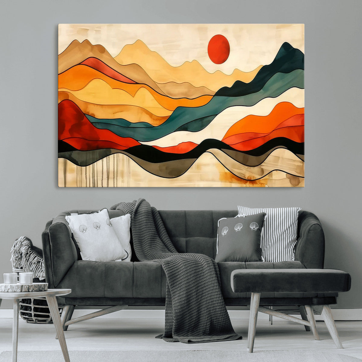 Mid Century Wall Art Print - Abstract Woodland Print -