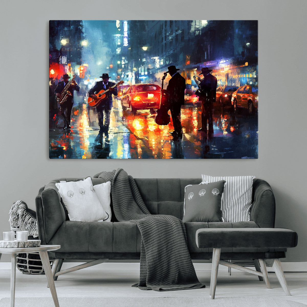 African American Jazz Canvas Wall Art Print – Abstract Music