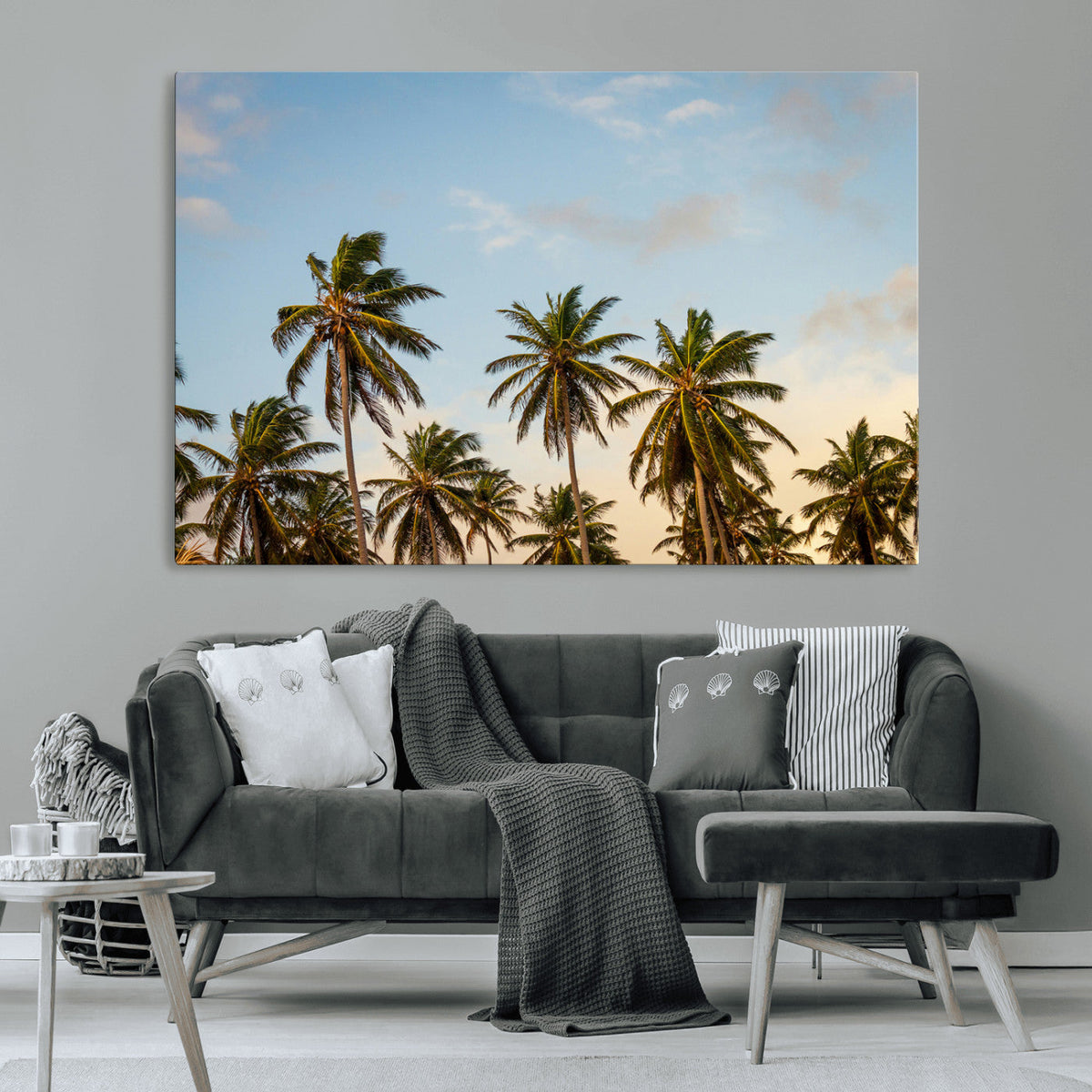 Palm Trees Wall Art Canvas Print – Framed Tropical Vibes Art
