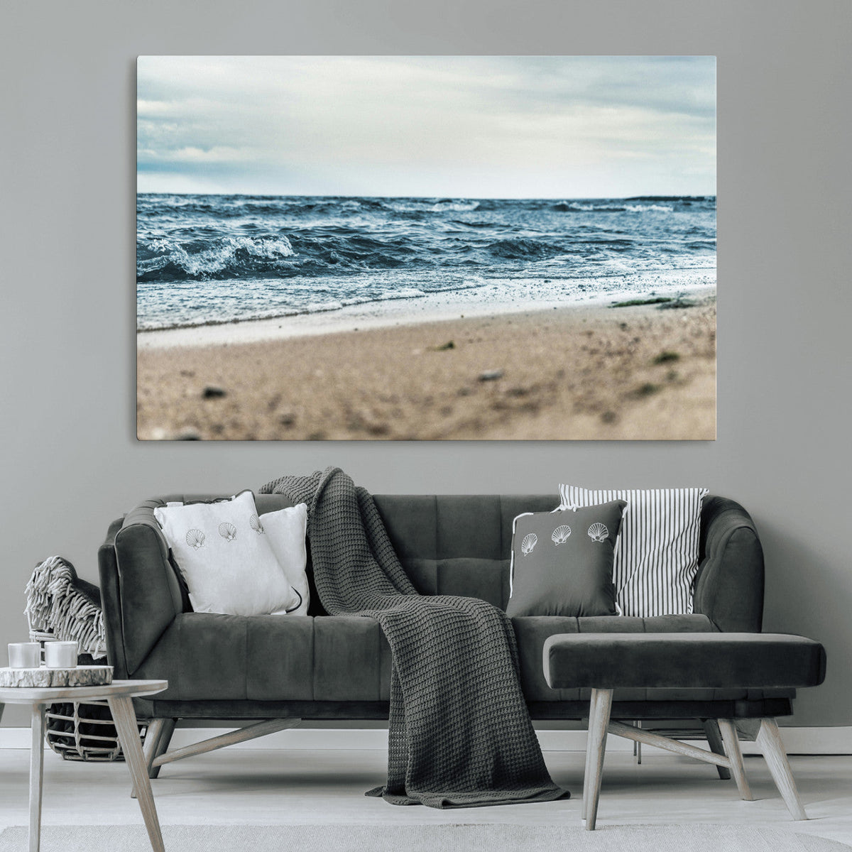 Ocean Wall Art Canvas Print – Framed Moody Seascape Coastal