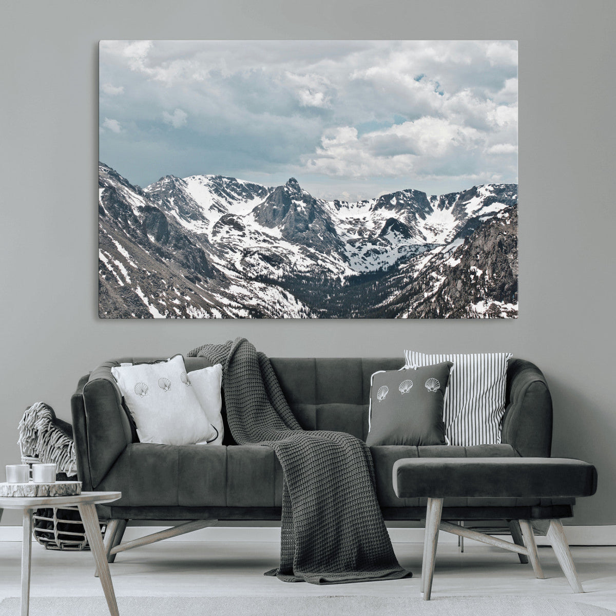 Snowy Peaks Wall Art Canvas Print – Alpine Wilderness