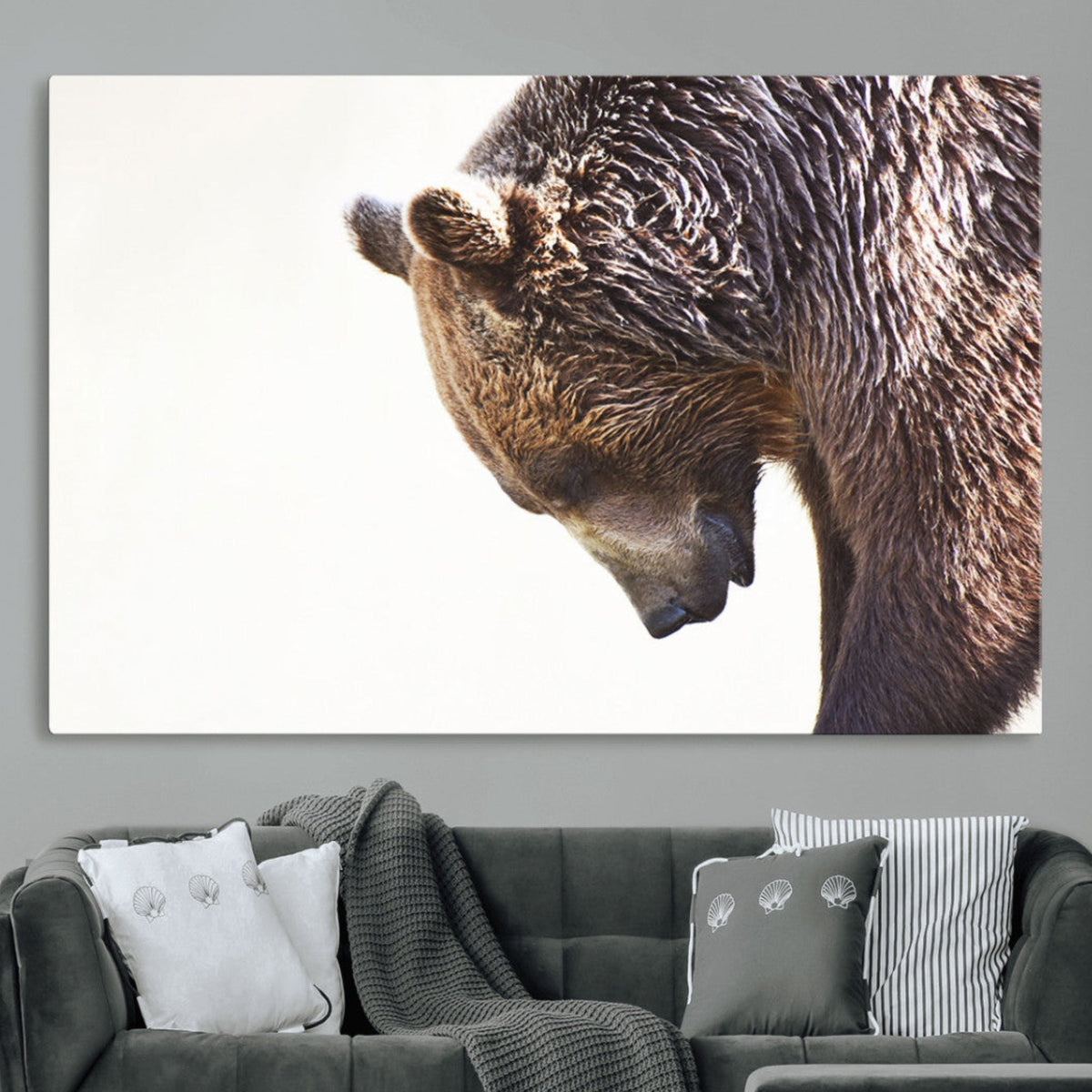 Grizzly Bear Canvas Wall Art Print – Framed Wildlife Nature