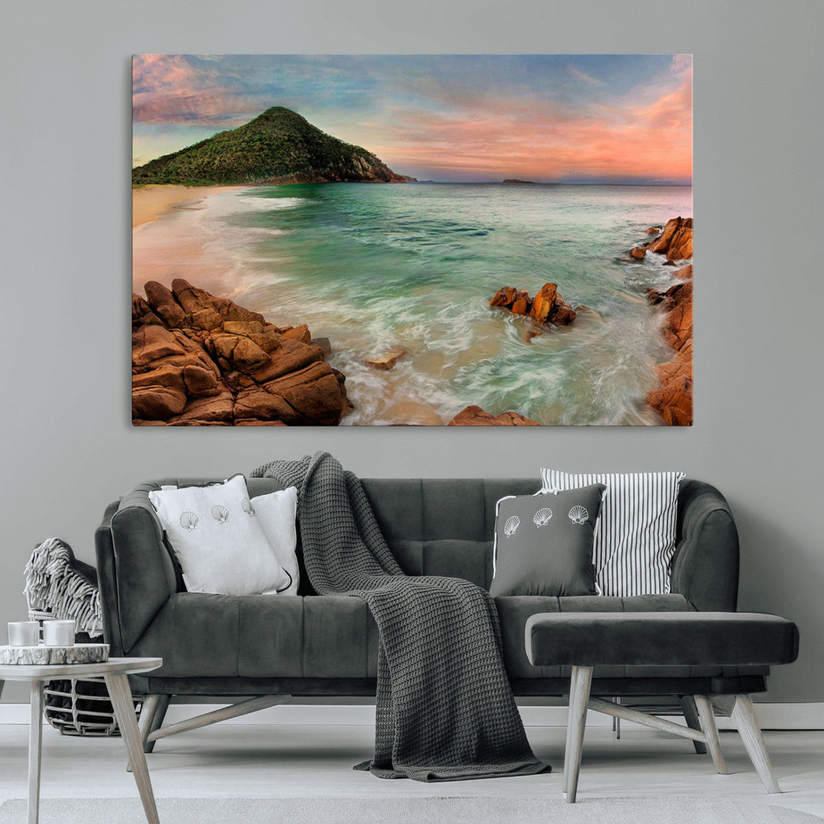 Coastal Landscape Wall Art Canvas Print – Rocky Shore and