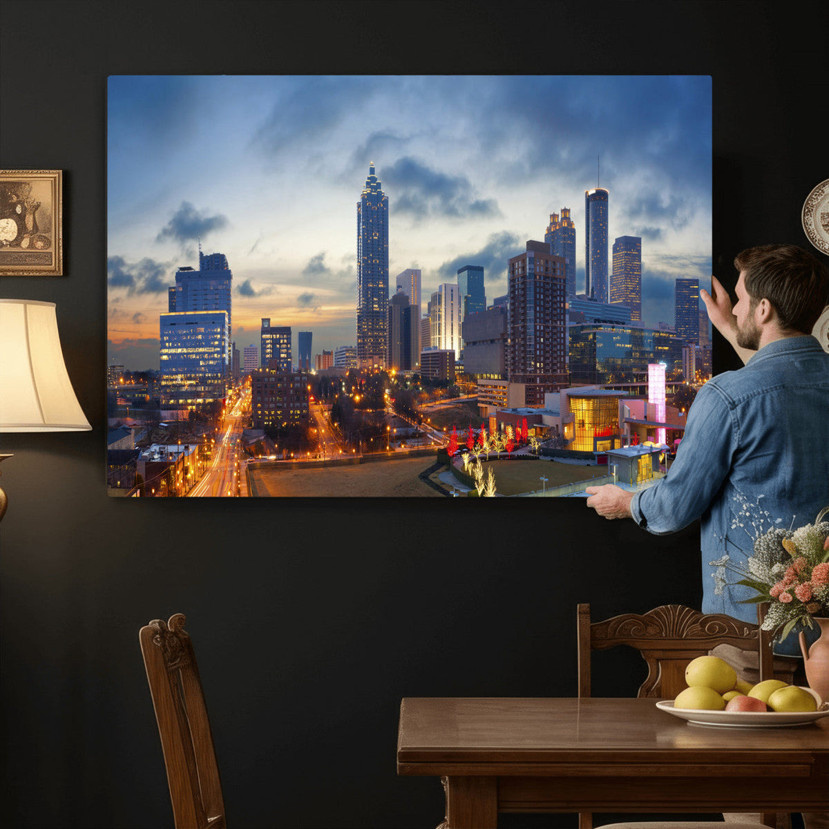 Atlanta Skyline Wall Art Canvas Print, Atlanta Downtown