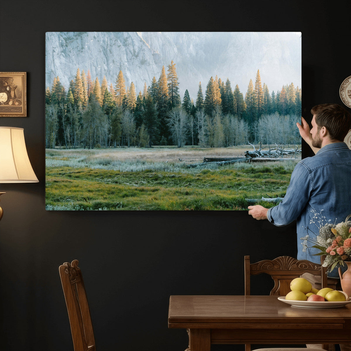 Forest Meadow Wall Art Canvas Print, Pine Tree Landscape