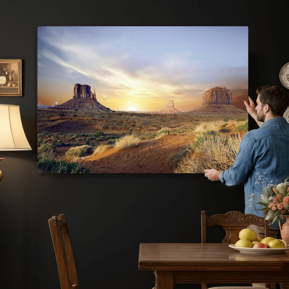 Monument Valley Desert Wall Art Canvas Print, Southwest