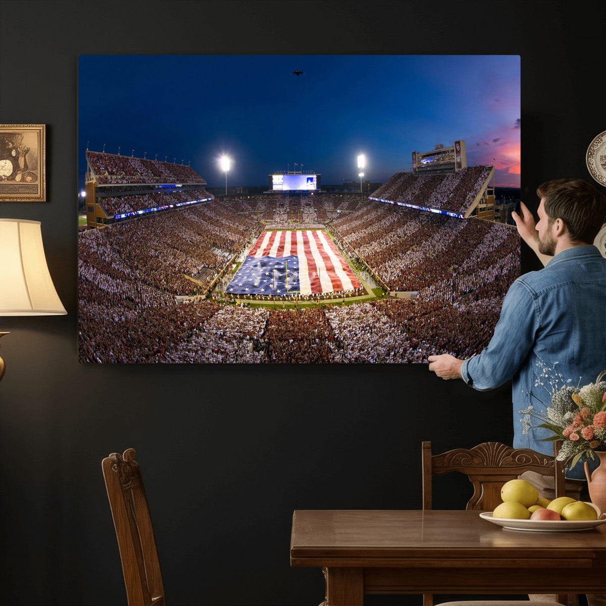 Oklahoma Sooners Memorial Stadium Wall Art Canvas Print,
