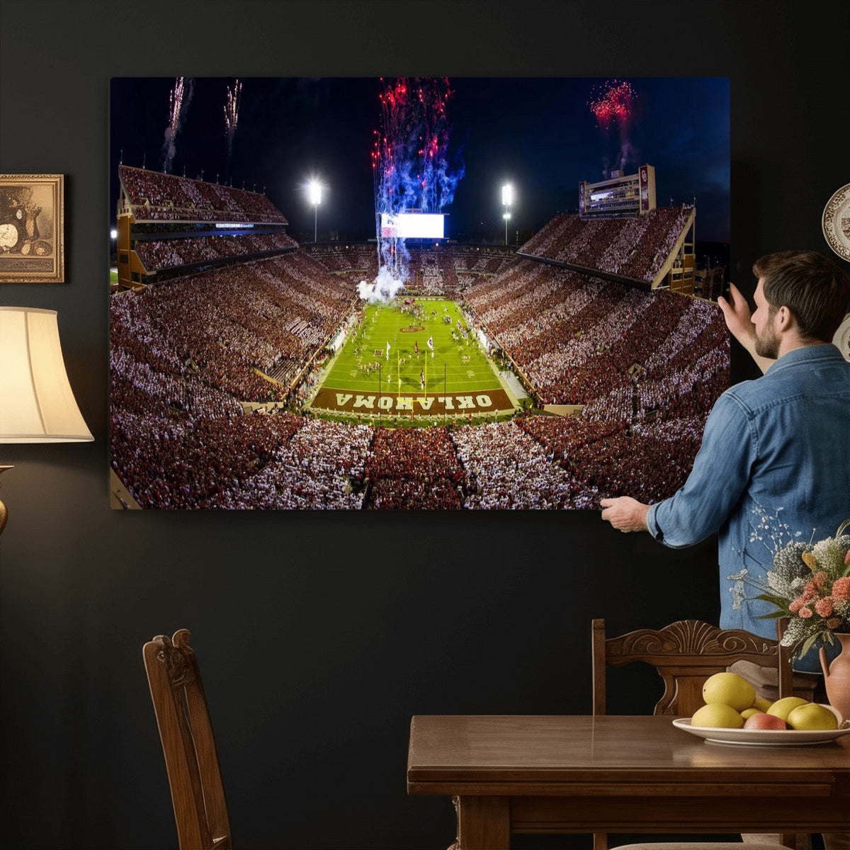 Oklahoma Memorial Stadium Wall Art Canvas Print – Oklahoma