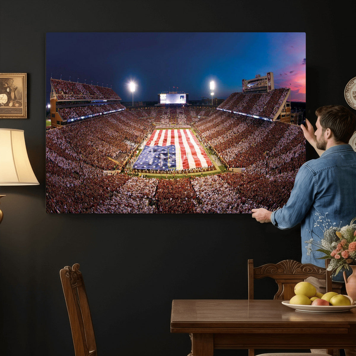 Oklahoma Memorial Stadium Wall Art Canvas Print – Oklahoma